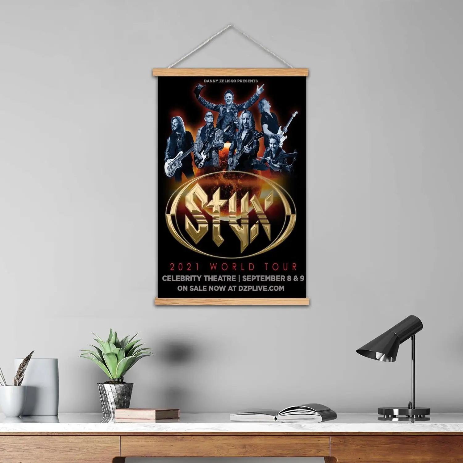 Styx Band Framed Wall Painting Canvas Art Poster and Wall Art,  Modern Family Bedroom Decor,Decorative painting