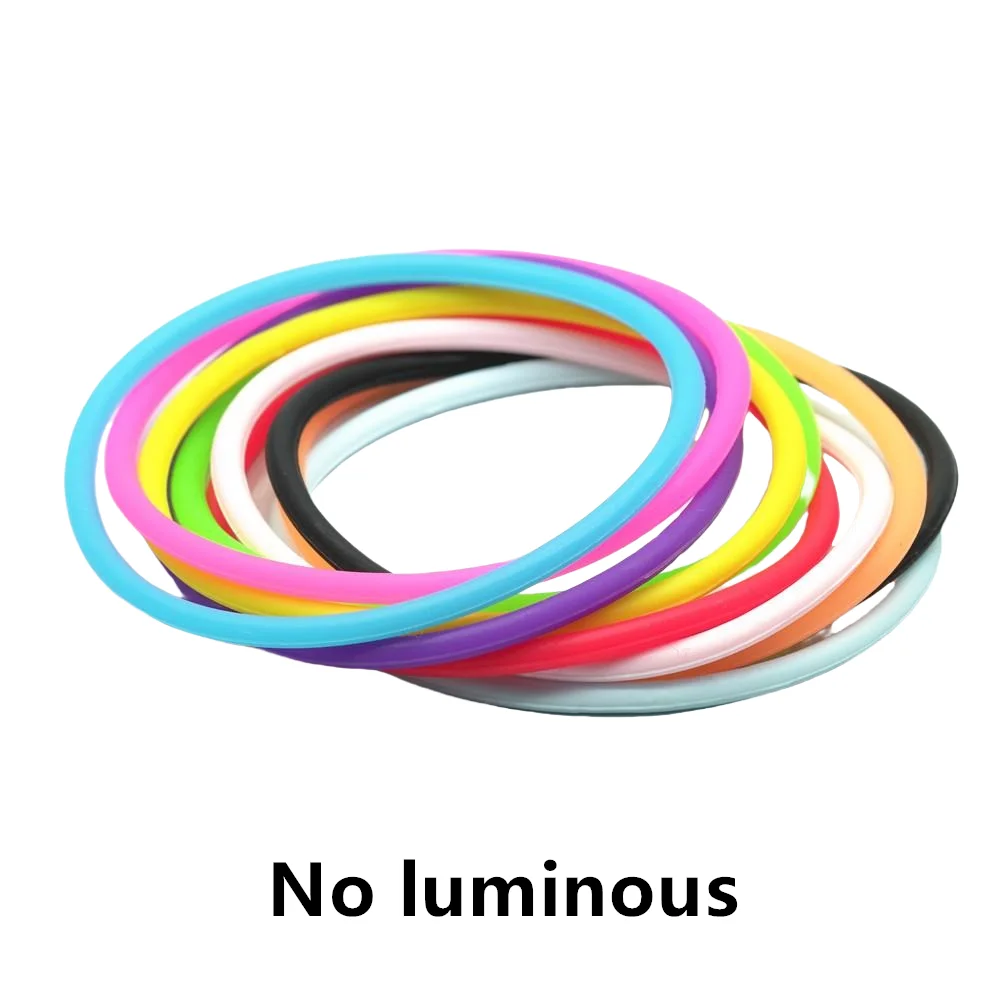 10pcs Black Silicone Punk Rock Wristbands