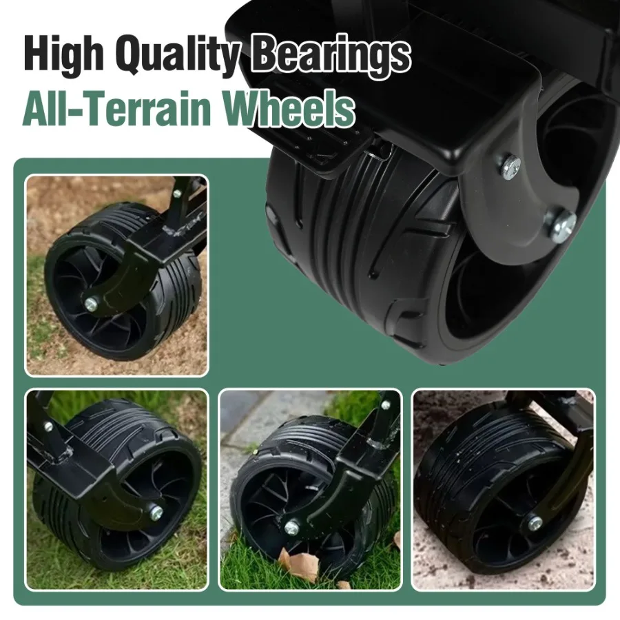 عربة شاطئ قابلة للطي سعة 100 لتر مع عربات عربات ذات سعة كبيرة 220 رطل قابلة للطي شديدة التحمل مع عجلات كبيرة للرمل #4