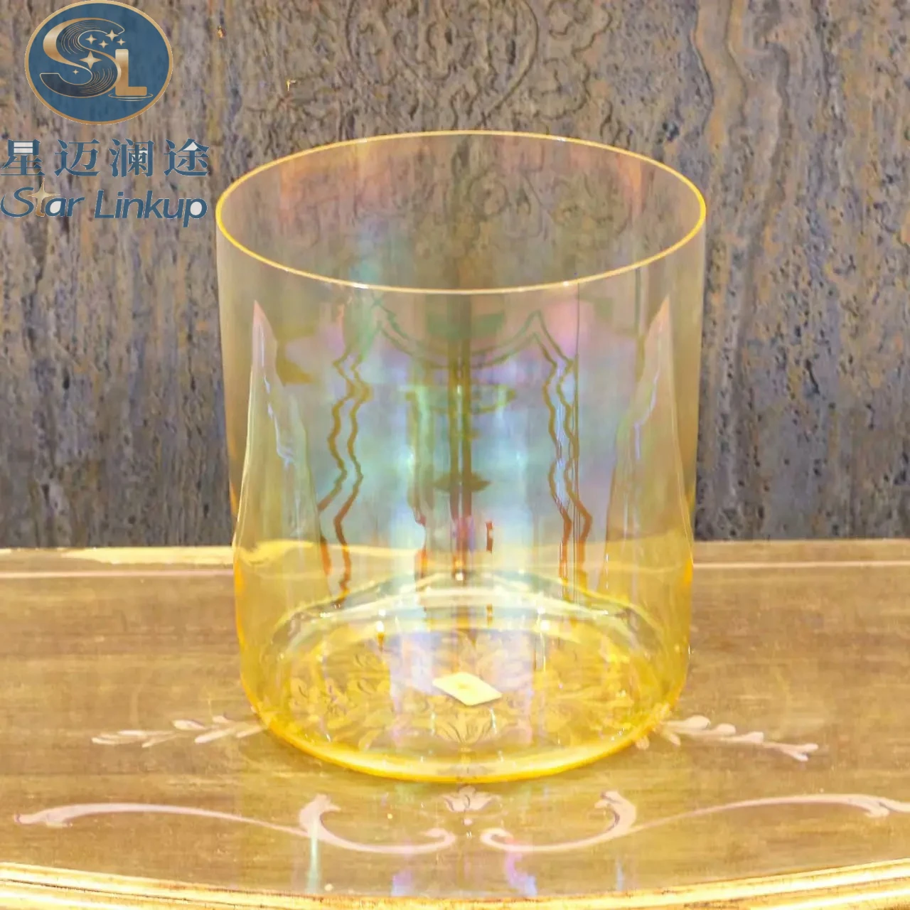 Star Linkup Classic Seven Chakra Yellow Alchemy Quartz Crystal Singing Bowl Set, Solar Plexus Chakra Healing Percussion Kit for Meditation, Yoga, Sound Bath & Negative Energy Clearing, Wholesale Directly From Source Manufacturer