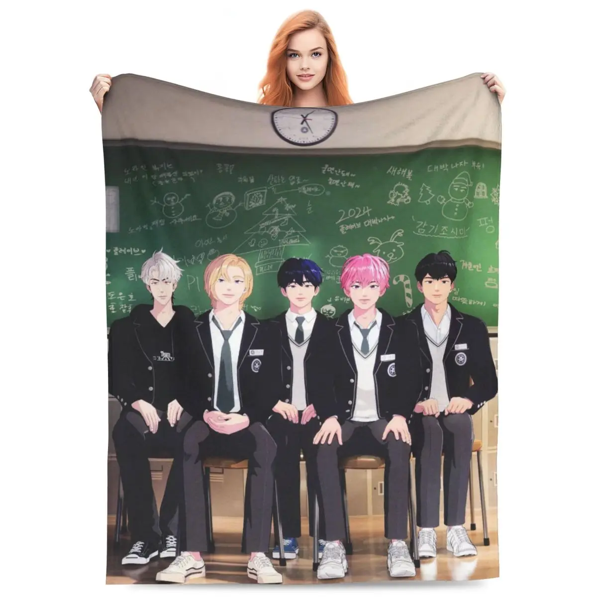 Kpop PLAVE Caligo Pt Blankets Fleece Sofa Throw Blanket Breathable for Couch Bedding Travel Throws Bedspread Quilt