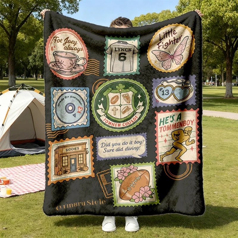 Tommen College Flannel Throw, Boys Of Tommen Books Stamp Cozy Blanket Kavanagh 13 Flannel Blanket, Johnny Kavanagh, Bind