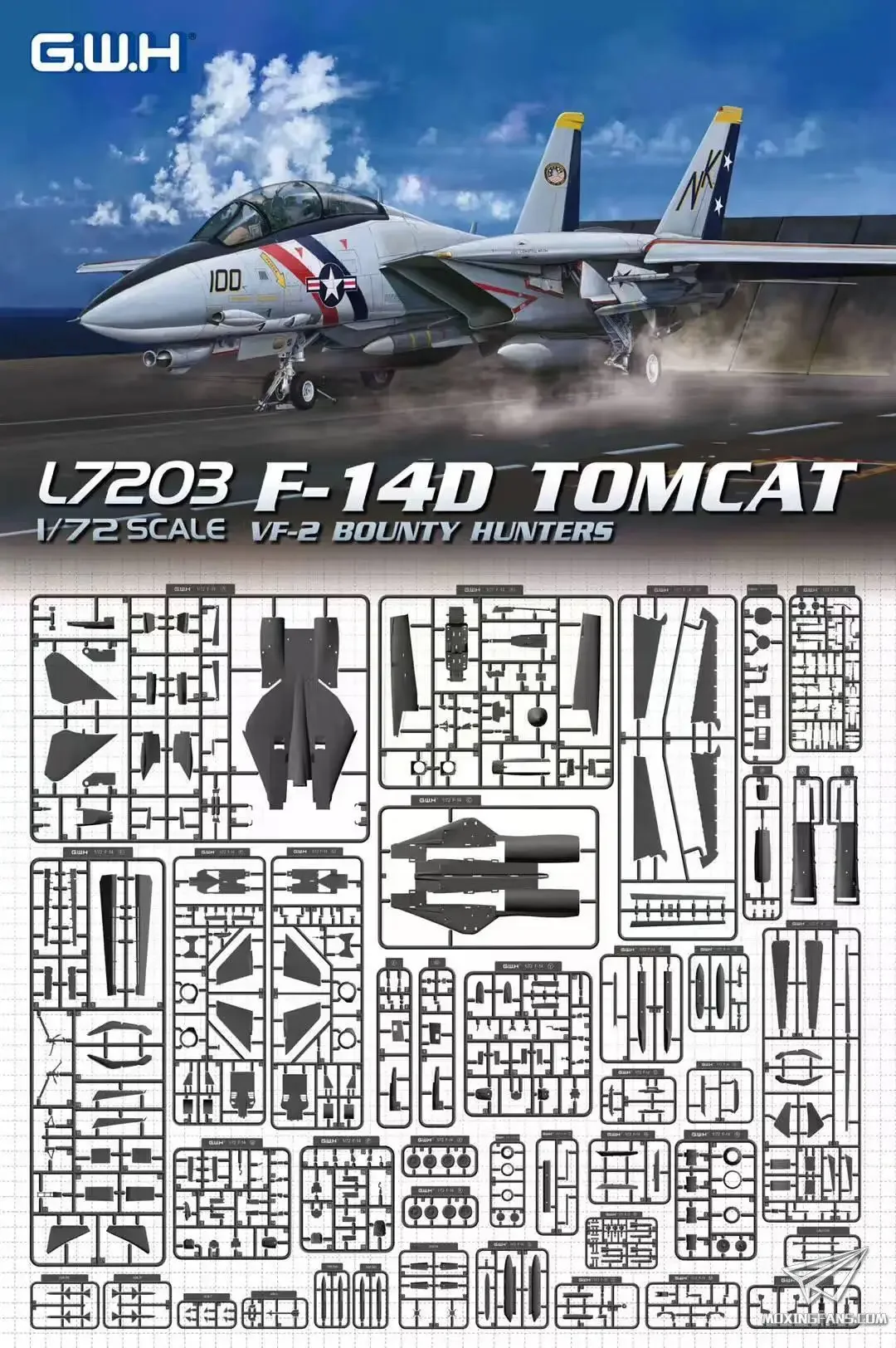 万里の長城ホビーTomcatモデルキット、l7203、1:72スケール、U.S.F-14D