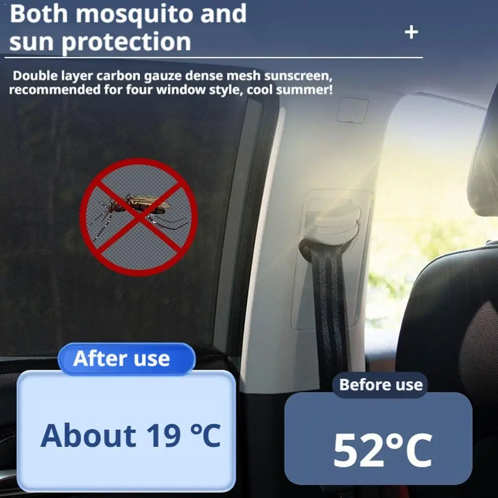 

2026 NEW Car Sunshade Anti-mosquito Car Window Mesh Screen Window Sunscreen Privacy Car Sunshade Block Mesh Screen 2/4PCS