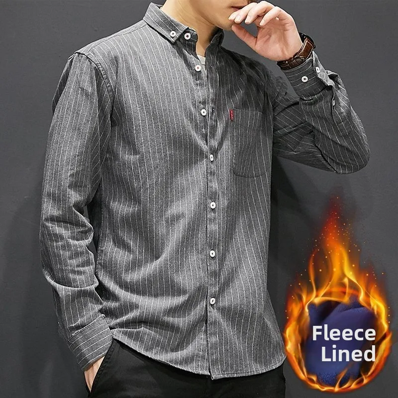 

New Men's Casual Loose Shirt Autumn Fashion Small Audience Design Top Casual All-Match Outerwear Standard Fit Long Sleeve