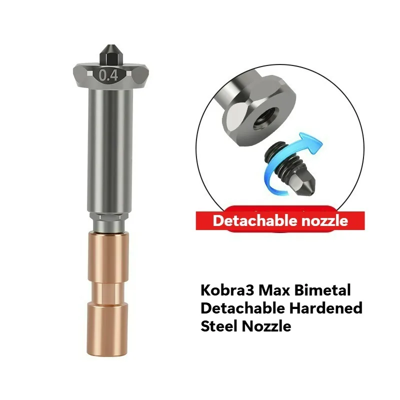 3D Printer Parts For Vertical Dimension Kobra3 Max Upgrade Removable Hardened Steel Nozzle Hot End Ceramic Heating Assembly