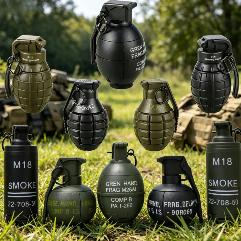 Nouveau modèle M67 2026 – Grenade fumigène jouet à effet d'eau, 10 styles différents, accessoire de jeu fantaisie pour batailles aquatiques en extérieur