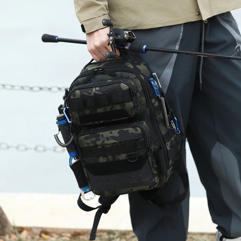 

Outdoor Fishing Lure Backpack Rod Holder Tactical Tools Hunting Hiking Camping Rig Pouch Large Fishing Box Accessories Rucksack