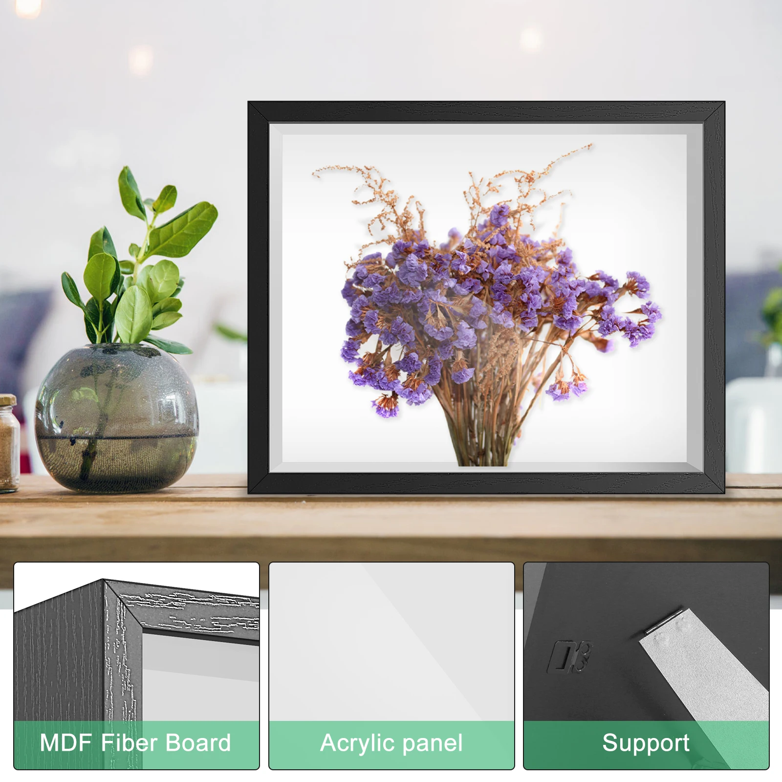 إطار صورة صندوق ظل مستطيلي ، مثبت على الحائط ، حالات عرض أنيقة بسيطة ، صور ، ميداليات ، جوائز #4