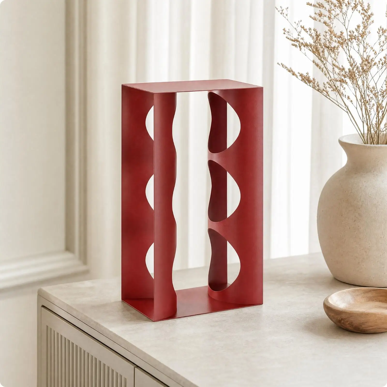 Freestanding Wine Bottle Rack Storage Display Cabinet for Countertop Home Bar Sideboard Organizer Space Saving Beverage Holder
