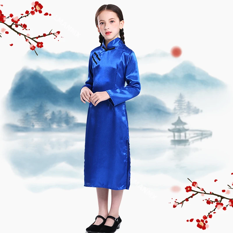 Kostium występu Jiang Jie haftowany czerwoną flagą, kostium występu dramatycznego, kostium męczennika dziennikarza