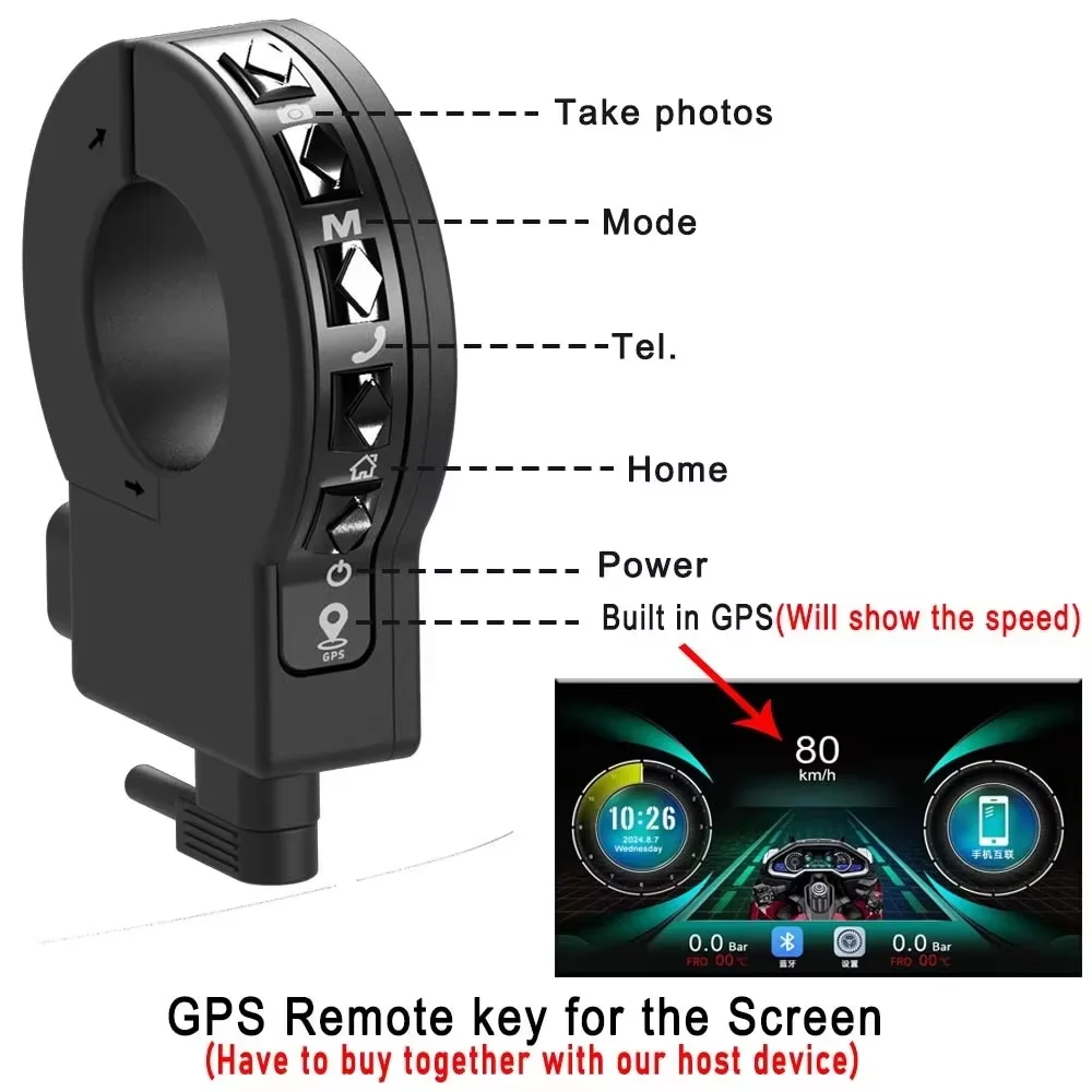 مقاوم للماء لاسلكي للدراجات النارية 6 "6.25" 6.8 "7" شاشة تعمل باللمس أندرويد السيارات مع مفتاح GPS TMPS كاميرات الإصدار الليلي
