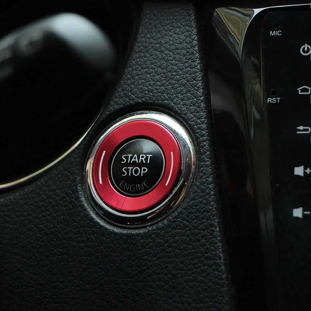 Ignição do carro anel chave do motor interruptor tampa, círculo adesivo para Nissan X-Trail T32, Qashqai J11, 2016-2022 acessórios