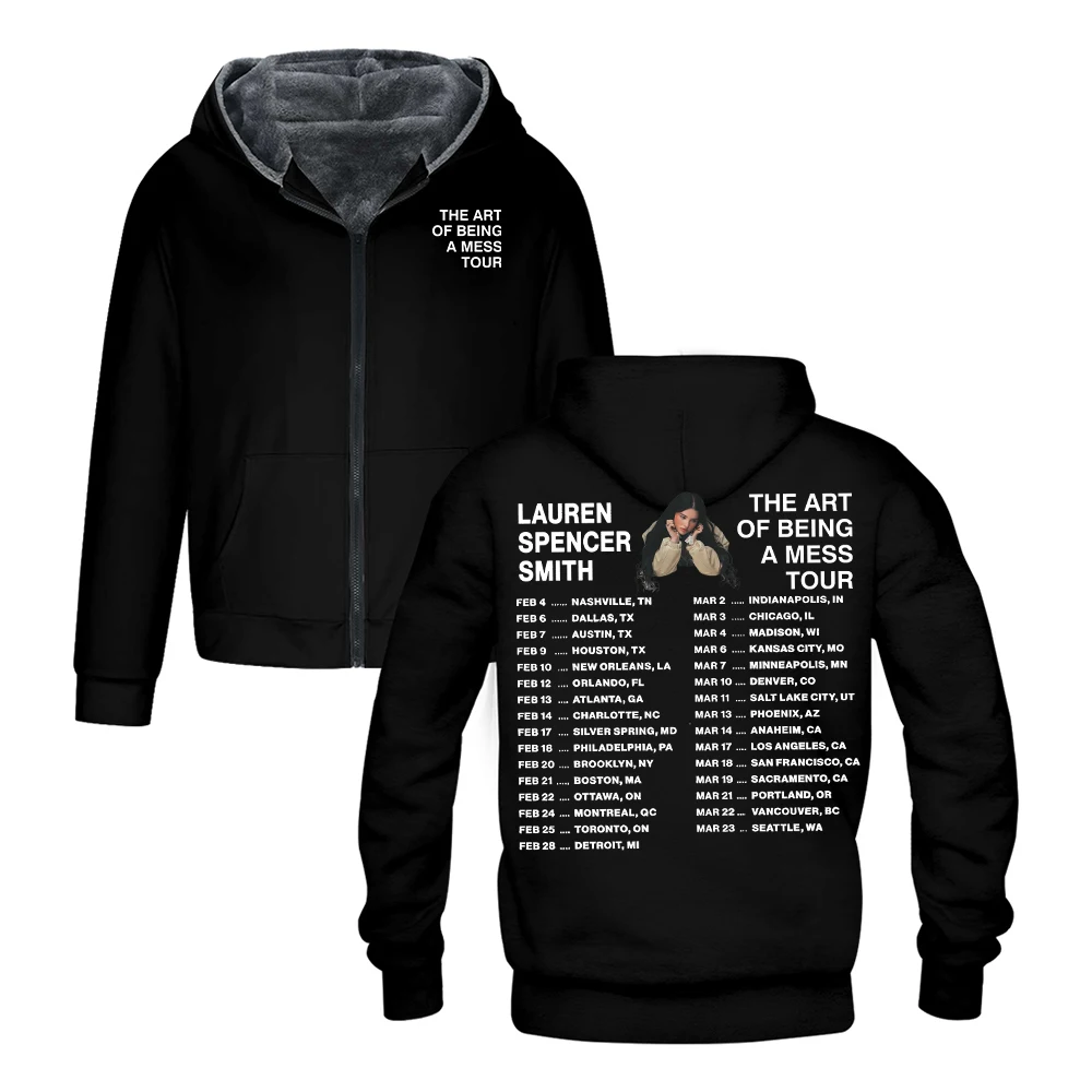

Lauren Spencer Smith The Art Of Being A Mess Tour 2026 Outerwear Coat Long Sleeve Zipper Hoodie Men Women Jacket Parkas Winter