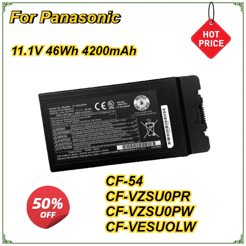 

CF-54 Laptop Battery for PANASONIC CF-VZSU0PW Toughbook CF-54 Series 11.1V 46Wh 4200mAh CF-VZSU0PR CF-VZSU0LW