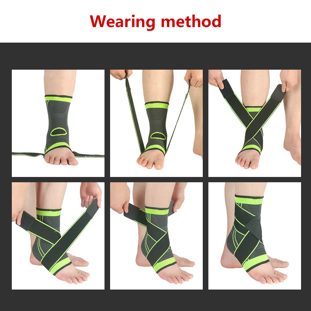 Adjustable Sports Ankle Brace Support Compression Ankle Protector Running Soccer Basketball Gym Ankle Stabilizer Bandage Strap