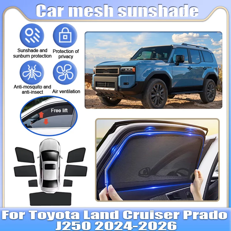 

Car Mesh Shade For Toyota Land Cruiser Prado J250 2024 2025 2026 MK5 Lexus GX Window Magnetic Privacy Curtain Auto Accessories