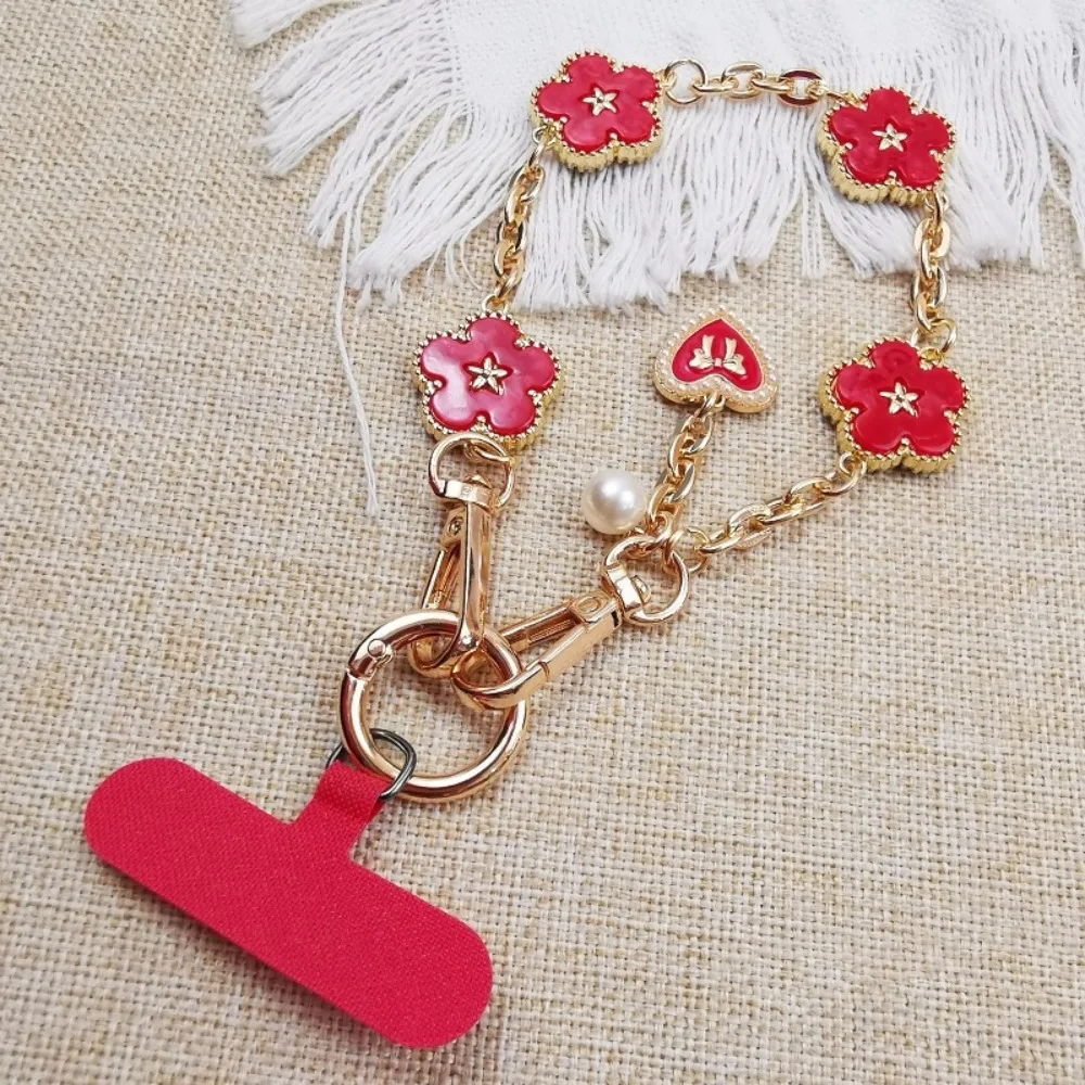 

Flower Mobile Phone Strap Metal Chain Pendant Cell Phone Chain Handheld Short Mobile Phone Lanyard Phone Case Accessories