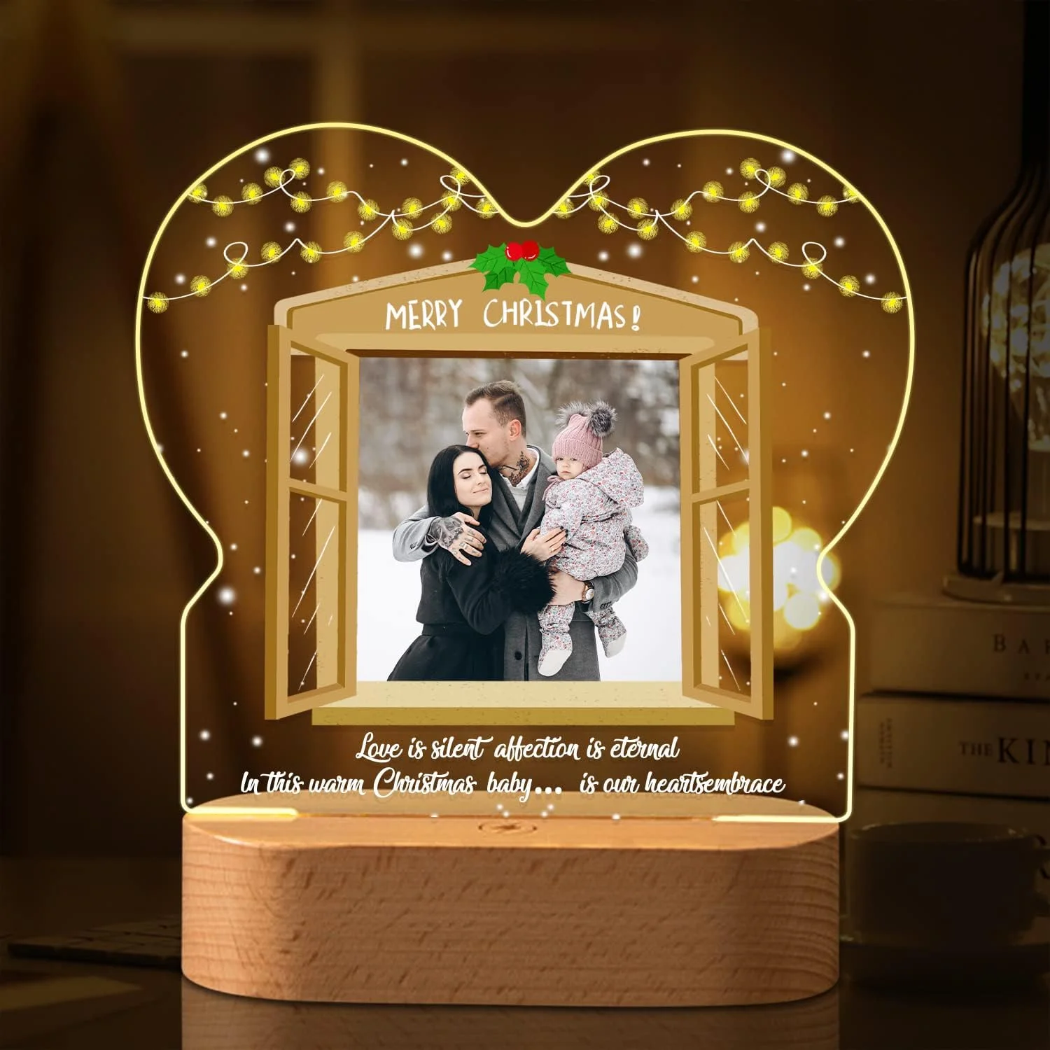 Personalized 3D Acrylic Photo Lamp Custom Christmas Gift Pet Custom Souveniry Gifts Couple Photo Lamp 3D Led Night Light Decro