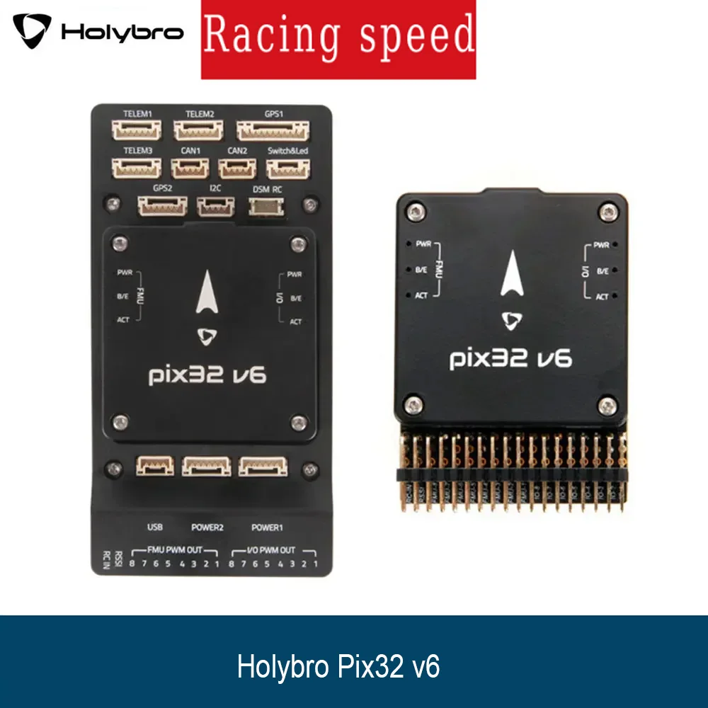 

HolyBro Pix32 v6 STM32H743 FC Base/Mini Baseboard & M9N/M10 GPS ArduPilot/PX4 Compatible High Precision for Airplanes and Drones