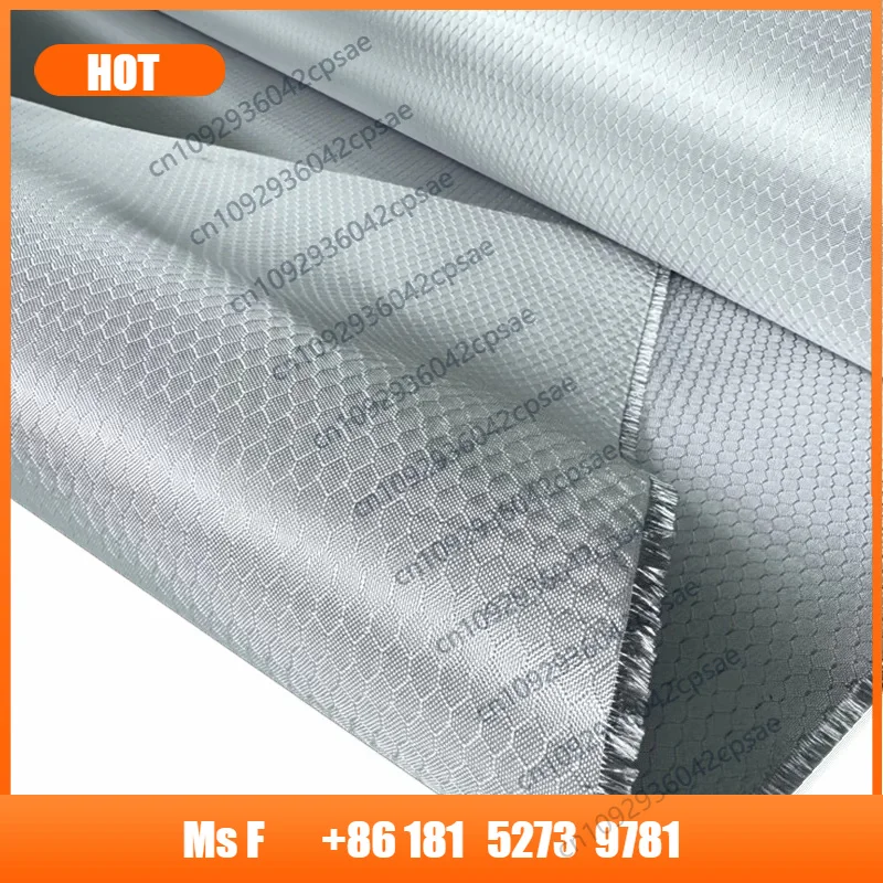 1m² Electroplated Silver Fiberglass Cloth Jacquard Weave Football/Square/Leaf/Diamond Pattern for Auto Interior Wrapping