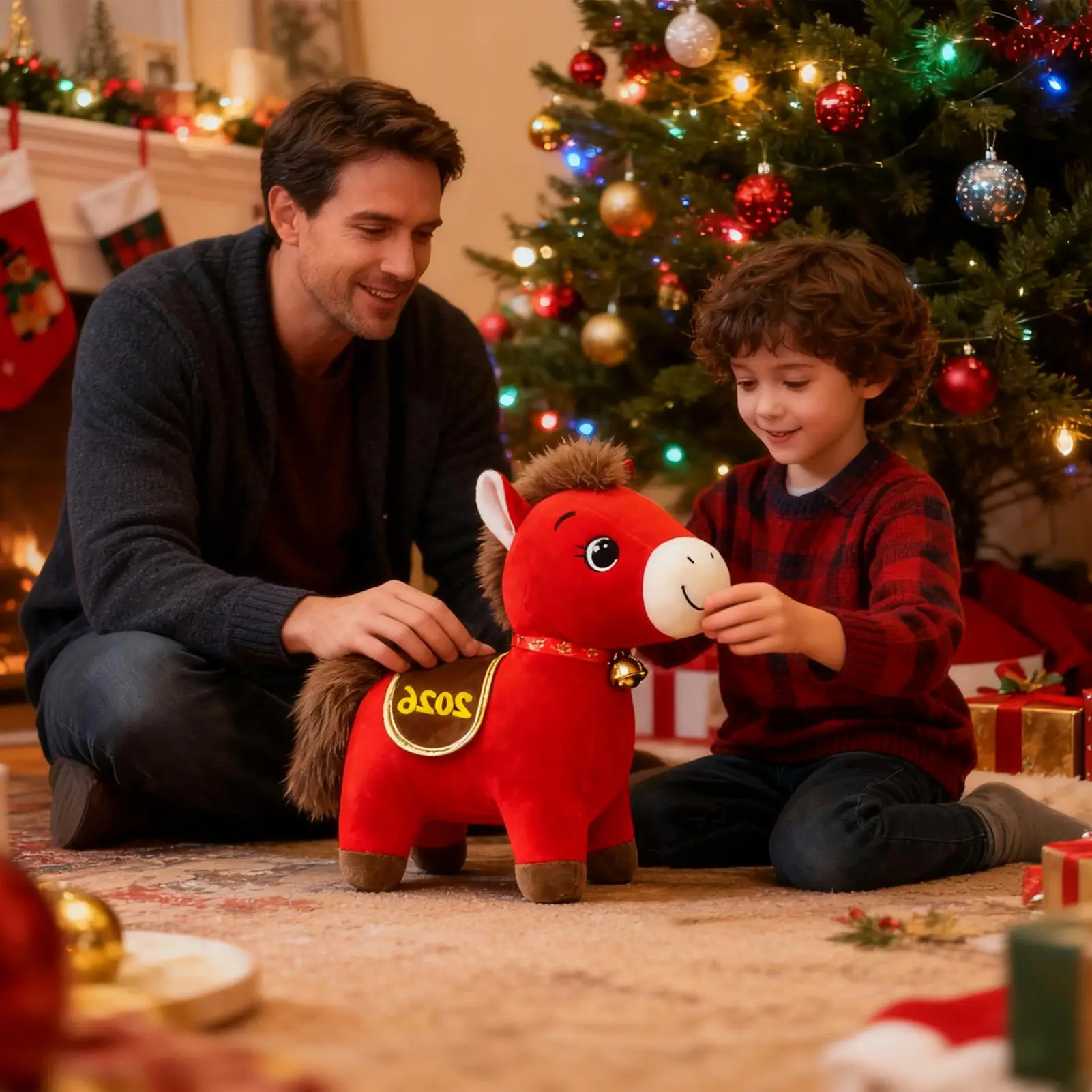 2026 الحصان محشوة الحيوان مريحة المعانقة دمية لطيف الحصان محشوة الحيوان لأصدقاء الأسرة عيد ميلاد عيد الميلاد الصيني #3