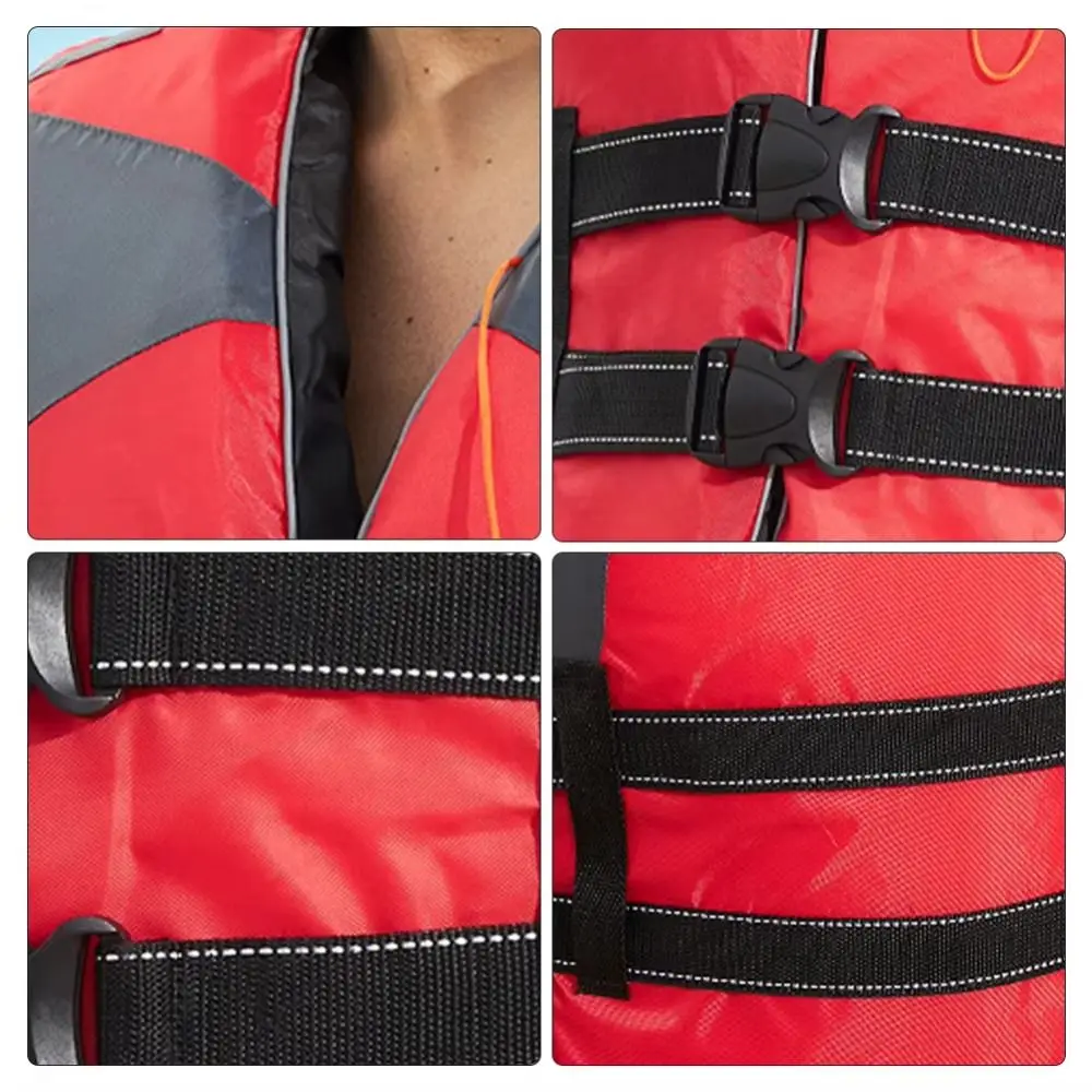 

Safety Straps Adults Life Jacket Easily Adjustable with Survival Whistle Water Sport Vest Portable Lightweight Aid Safety Jacket