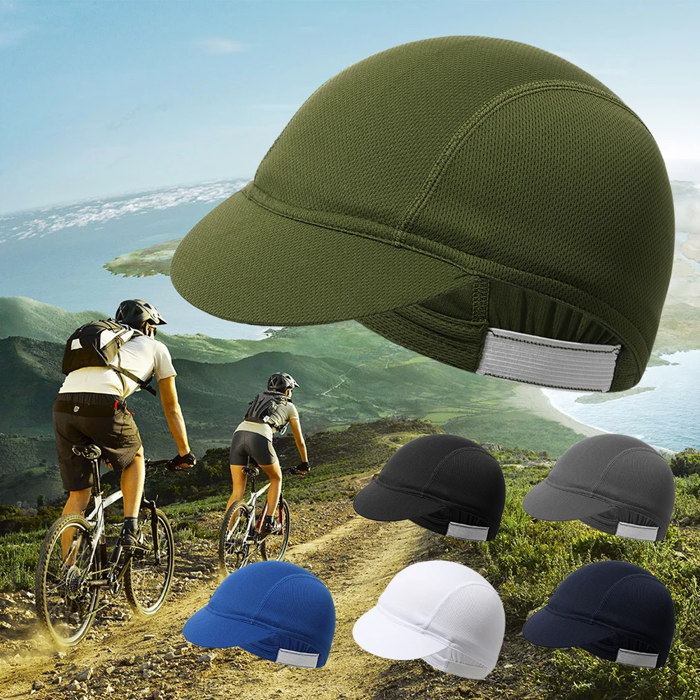 

Breathable Portable Dustproof Solid Color Summer Elastic Mesh Fabrics Cycling Hat Bicycle Riding Cap