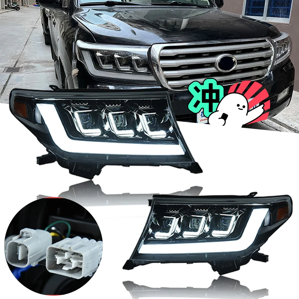 Headlight For Toyota Land Cruiser LED Headlights 2008-2015 Head Lamp Car Styling DRL Signal Projector Lens Auto Accessories