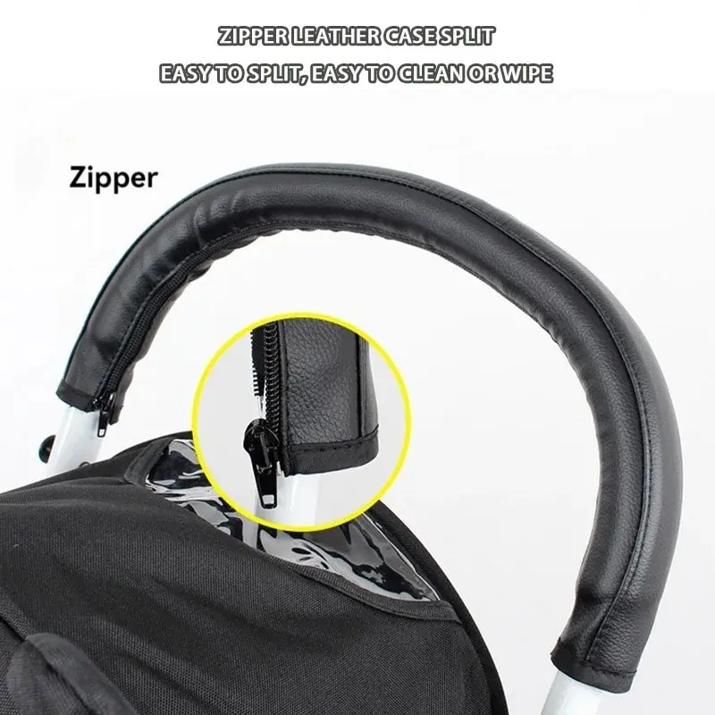 عربة أطفال من جلد البولي يوريثان بغطاء سحاب من النوع يمكن تفكيكها وغسلها نموذج عام ملحقات ممتصة للعرق مضادة للانزلاق