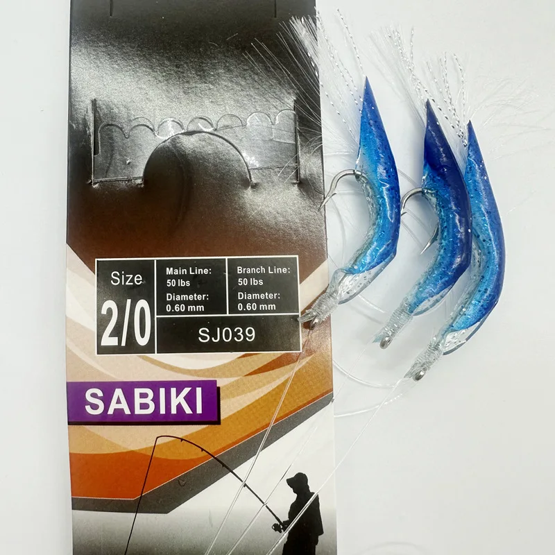 3 unids/set luminoso grupo suave señuelo Anguila Sabiki Rigs ganchos de cuerda señuelo peces calamar caballa Scad pesca de agua salada aparejos de pesca - imagen 2