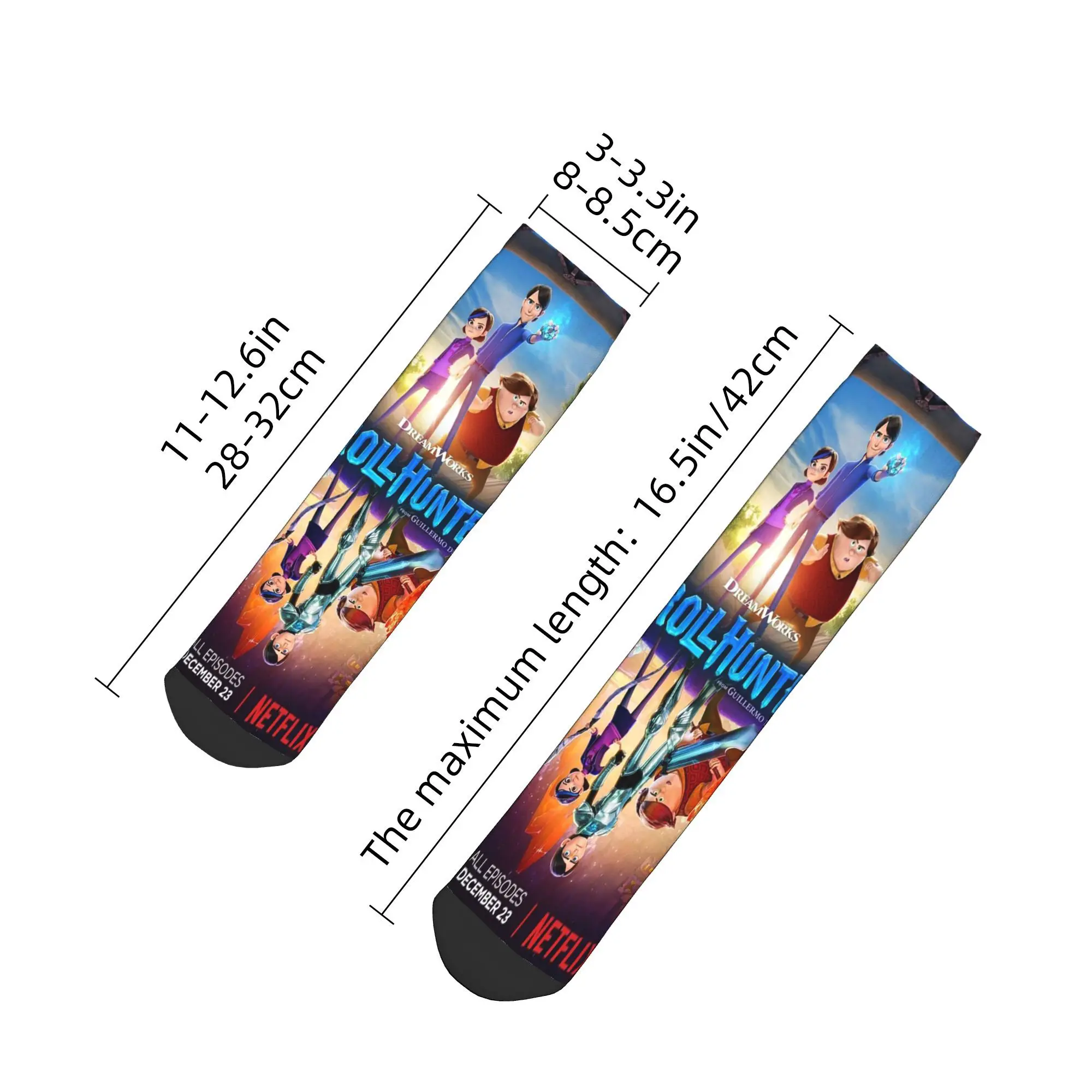 Calcetines TrollHunters de dibujos animados para todas las estaciones, calcetines Harajuku de alta calidad, medias de Hip Hop para hombres y mujeres, regalos de navidad