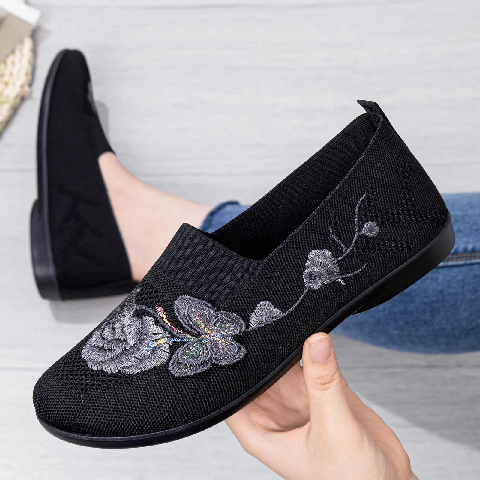 Comfortable Flat Ankle Boots For Women Breathable Butterfly Mesh_voghion.com