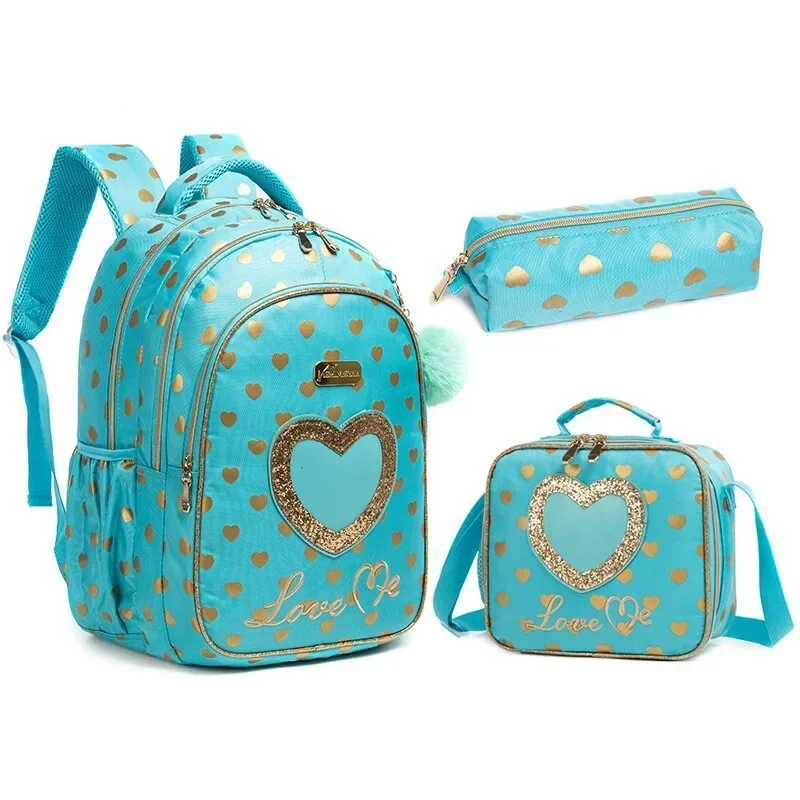 Bags School Children for Girls Kids Backpack Set with Lunch Box Elementary Primary Book Bags for Teenager Girl Waterproof School