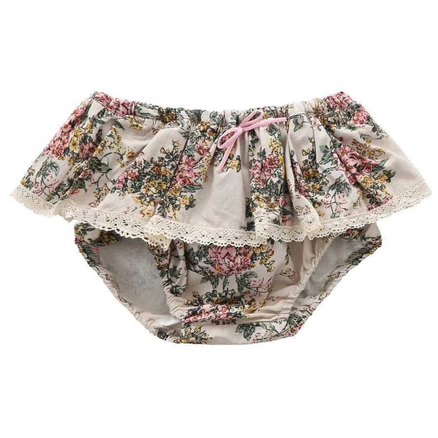 Baby Girls Floral Ruffles Lace Skirt Shorts Kids Summer Pettiskirt Toddler Dancing Wedding Clothing Tutu Skirt Infant Bloomer