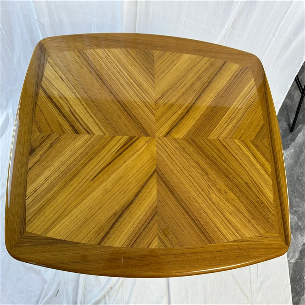 High Gloss Varnished Teak Table Top 500x700mm,19.7x27.5 Inch Barrel Shaped Marine Boat Yacht RV TGH5070