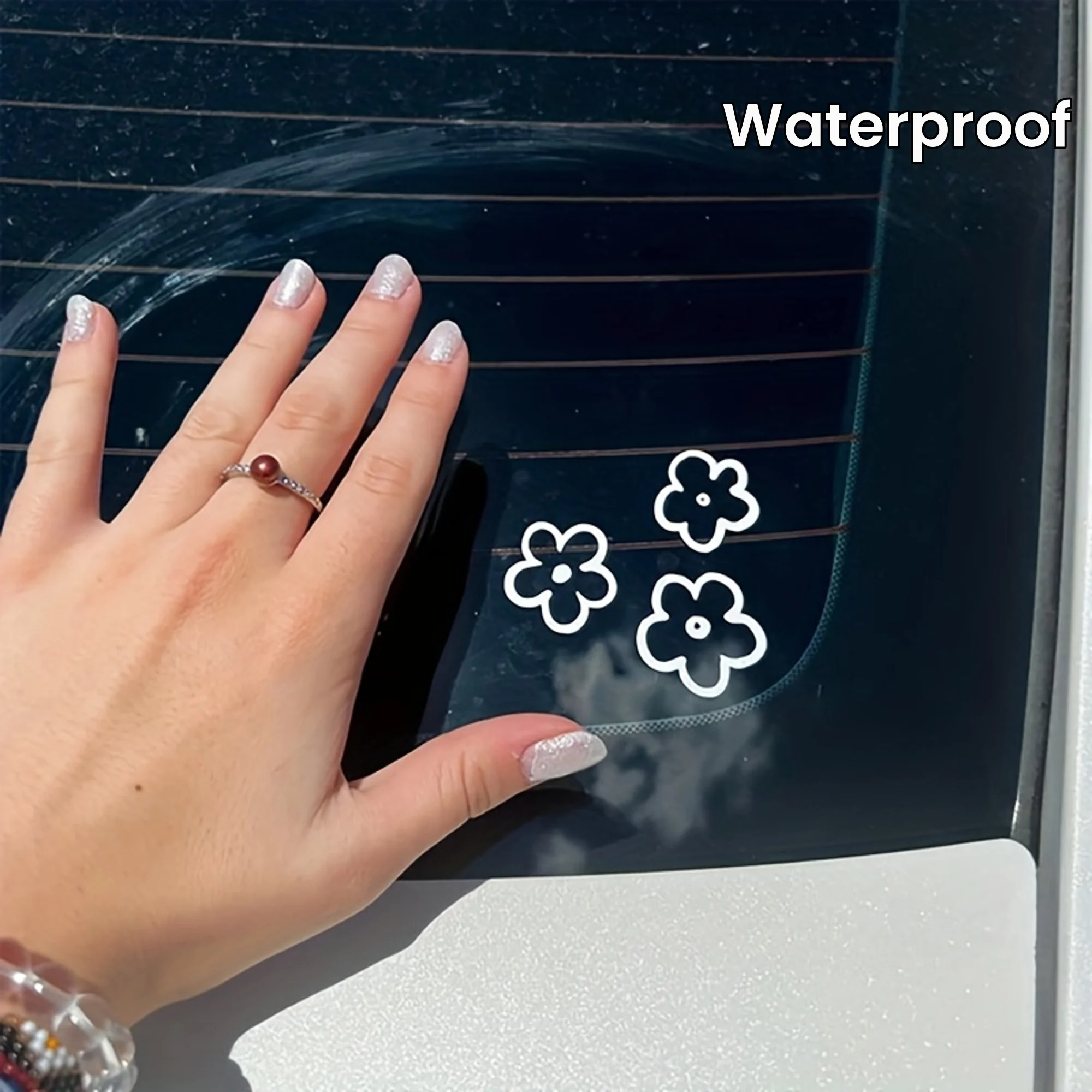 

3 шт., цветочный дизайн, автомобильное зеркало, бампер, декоративные наклейки и аксессуары для наклеек