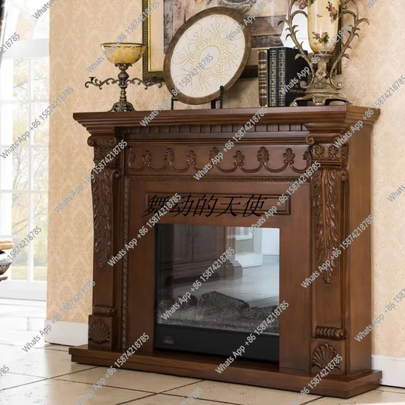 American country solid wood fireplace modern simple fireplace cabinet retro art living room decorative cabinet