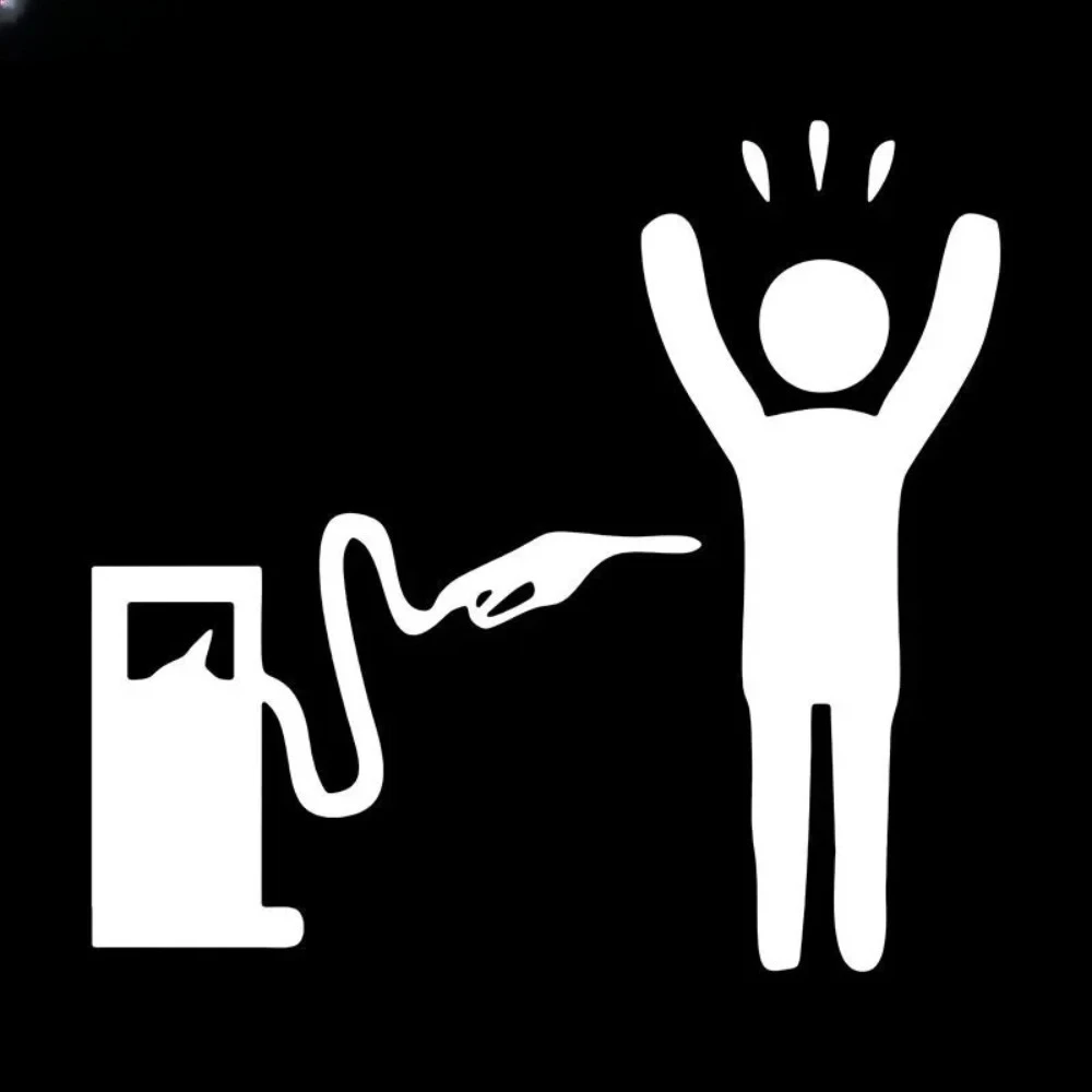 

1Pc 2D Flat Funny Fuel Gun Vinyl Sticker Waterproof Decal for Car Window Trunk Motorcycle Helmet