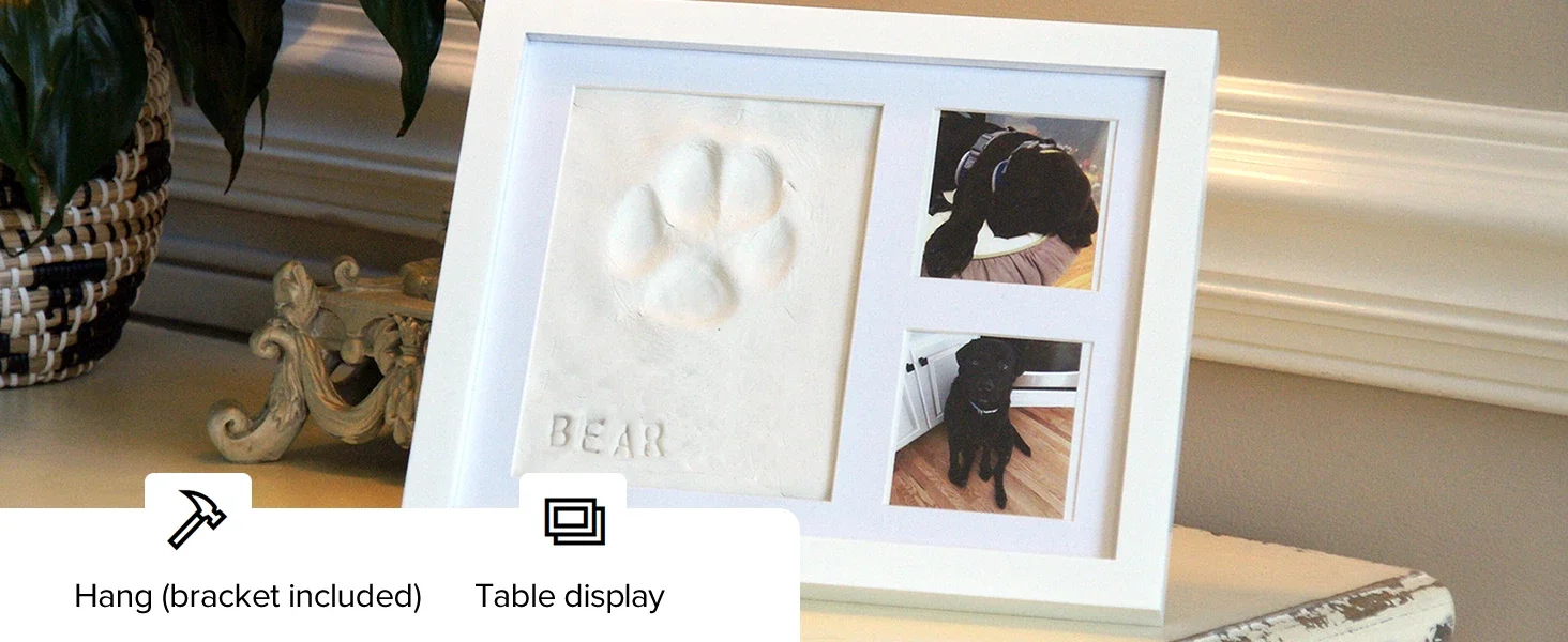 pet picture frame dog paw clay