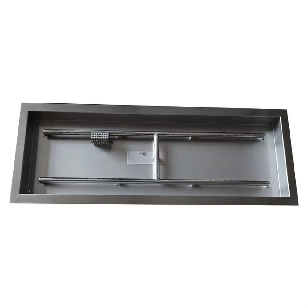 Outdoor Stainless Steel 38x14 Inch Fire Pit Burner Pan for Table, Rectangular Gas Fire Pit Insert, Propane Fire Bowl