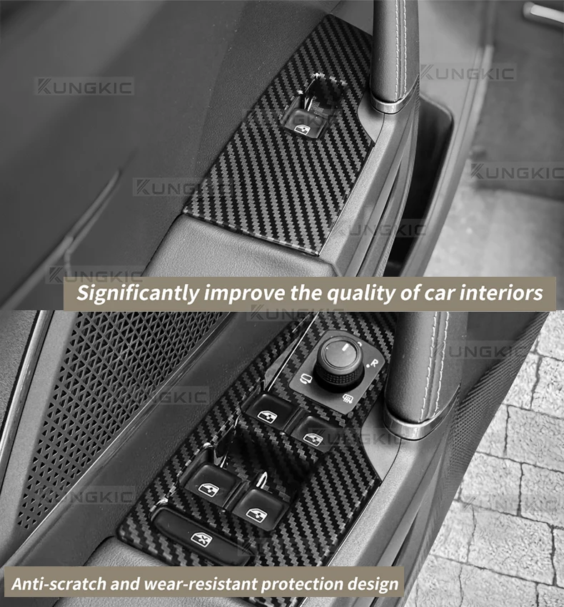 ABS-Kohlefaser für Seat Leon MK4/Cupra Leon/Cupra Formentor 2020-2026 / Ibiza/Arona 2022-2026, Zierleiste für die Fensterbedienung – Detail 6