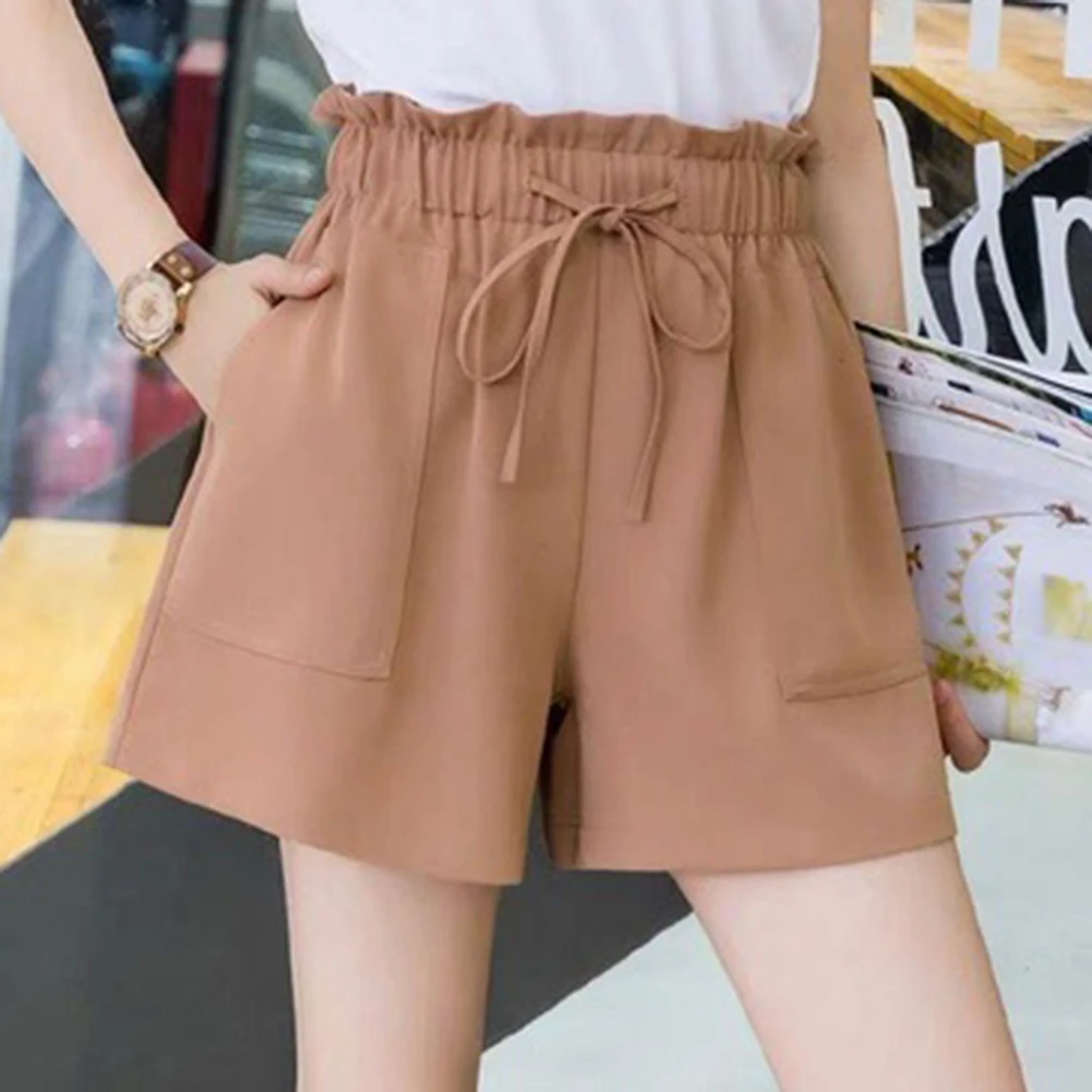 Workwear Women Pants Casual High Waist Korean Style S-5XL Shorts Slim Solid Color Spring Summer Trendy Wide-leg Pants