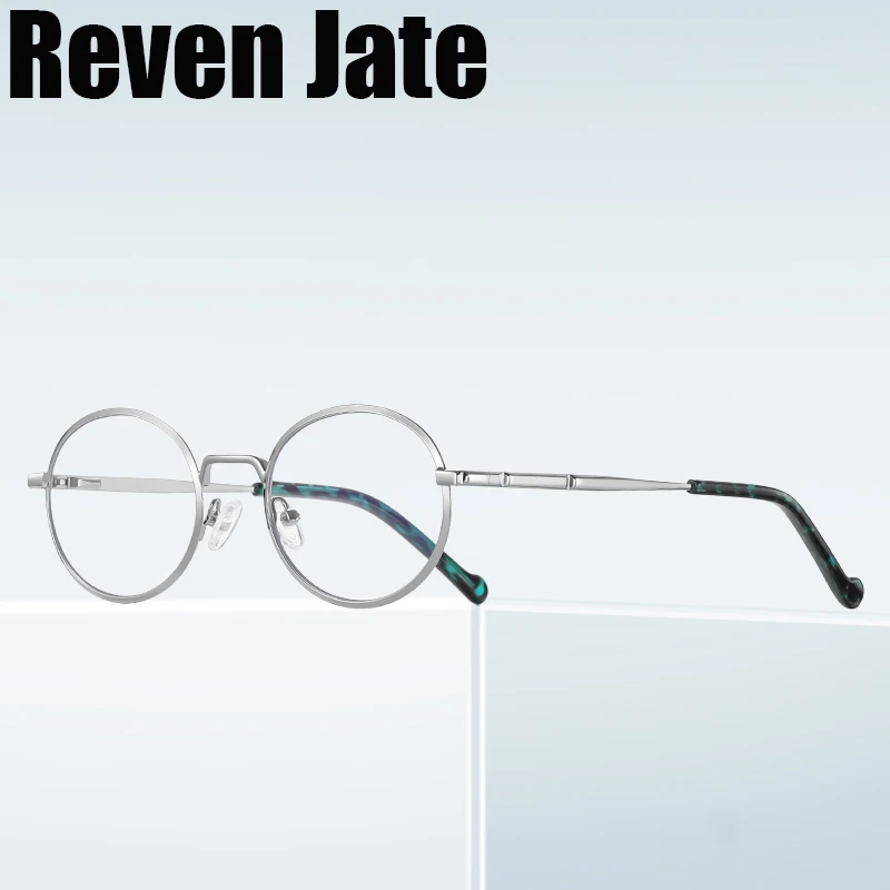 Reven Jate 3058 Optical Alloy Oval Frame Prescription Eyeglasses Rx Women Glasses for Female Eyewear Anti-Blue Ray Coating