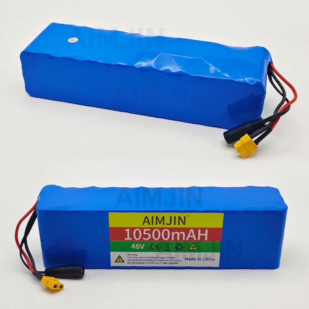 48V 10400mAh 13S3P 18650 แบตเตอรี่ลิเธียมไอออนพร้อมเครื่องชาร์จ BMS + 54.6V เหมาะสําหรับจักรยานและสกู๊ตเตอร์