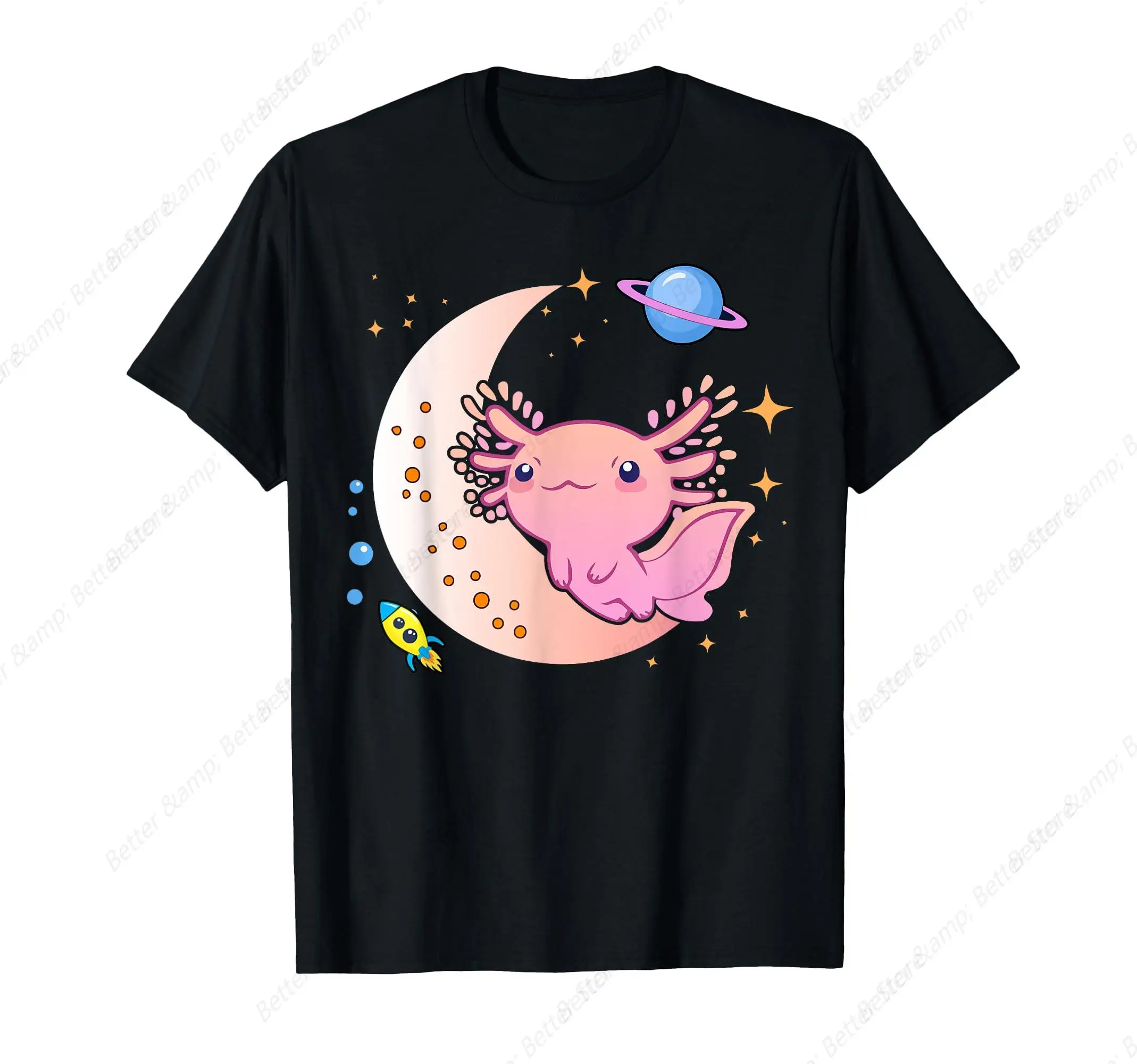 Cute Space Axolotl-Shirt Kids Teen Girl Kawaii Pastel Goth T-Shirt