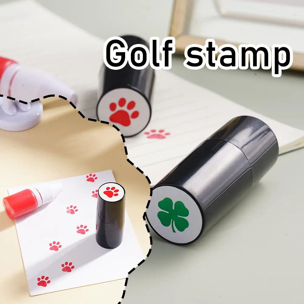 Golf Ball Stamper Stamp Impressão Seal Marker, plástico de secagem rápida, Multicolors Golf Adis Símbolo para Golfista Presente, Novo, 1pc