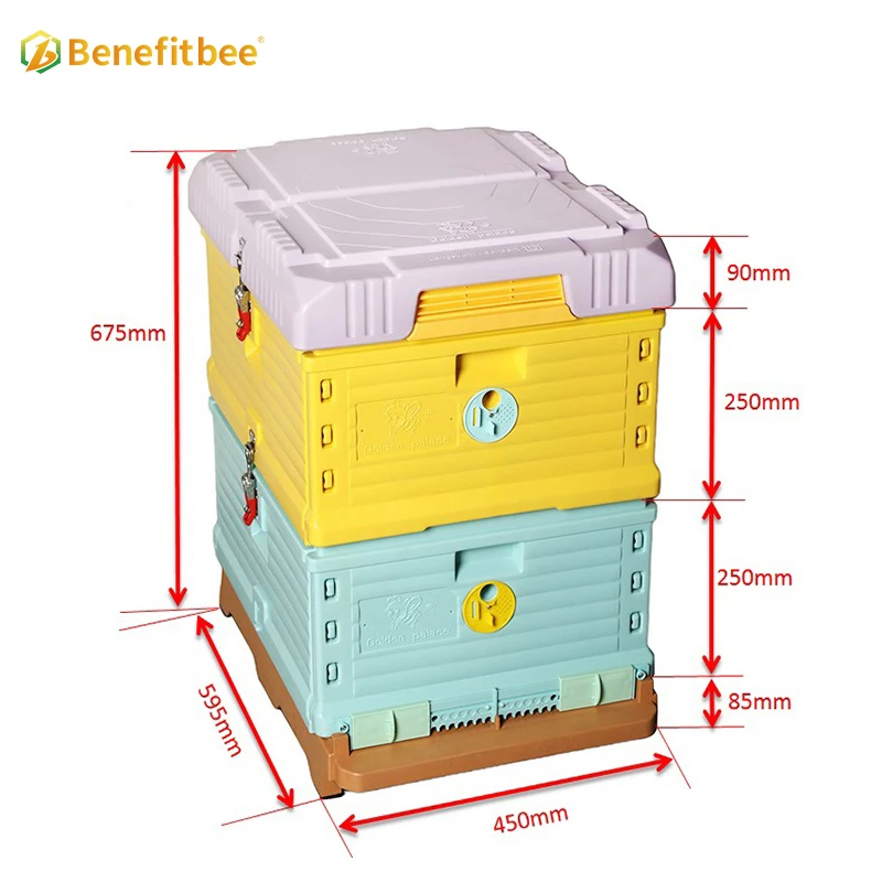 

Benefitbee Dadant Plastic Beehive 2 Layers Beekeeping Equipment Bee Hive for Bees