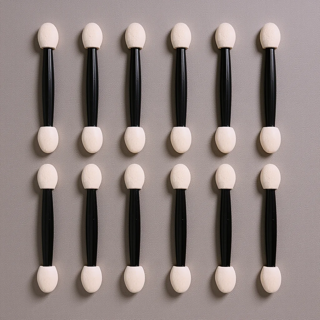 24 قطعة من أعواد إسفنجة مكياج مزدوجة الأطراف قابلة لإعادة الاستخدام جودة أدوات تطبيق ظلال العيون تصميم طرف رفيع لاستخدام مكياج الحاجب والشفاه اللامعة