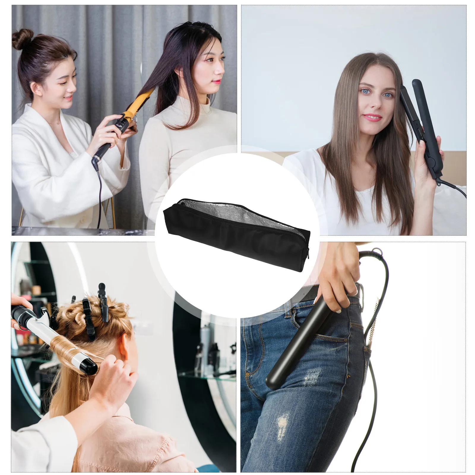 Portable Heat Resistant Hair Tools Storage Bag Curling Iron Flat Iron Organizer Travel Carry Case Hot Hair Tools Bag